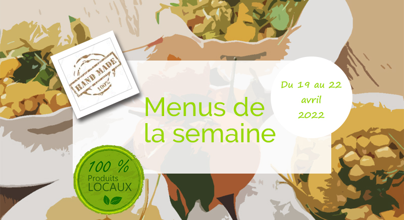 Menu de la semaine César et Marcus du 19 au 22 avril 2022 - Livraison Monaco