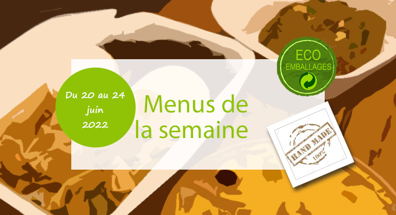 Menu de la semaine César et Marcus du 20 au 24 juin 2022 - Livraison Monaco