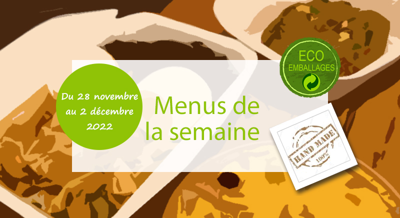 Menu de la semaine César et Marcus du 28 novembre au 2 décembre 2022 - Livraison Monaco