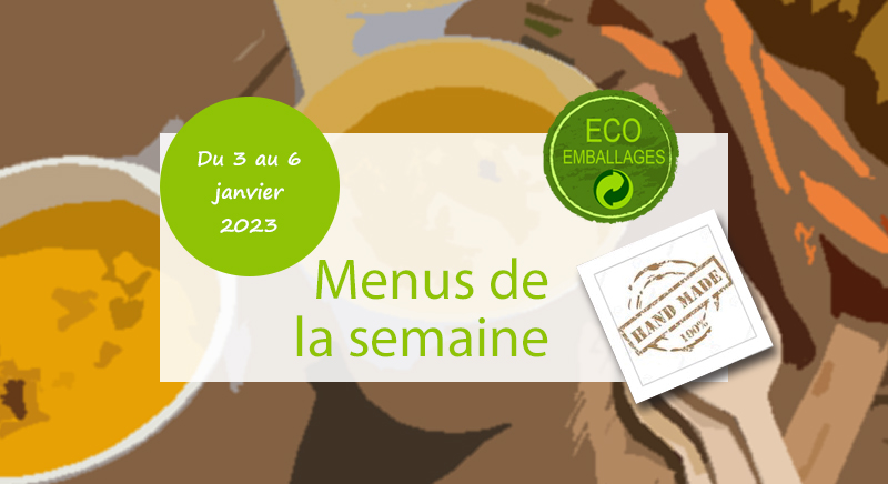 Menu de la semaine César et Marcus du 3 au 6 janvier 2023 - Livraison Monaco