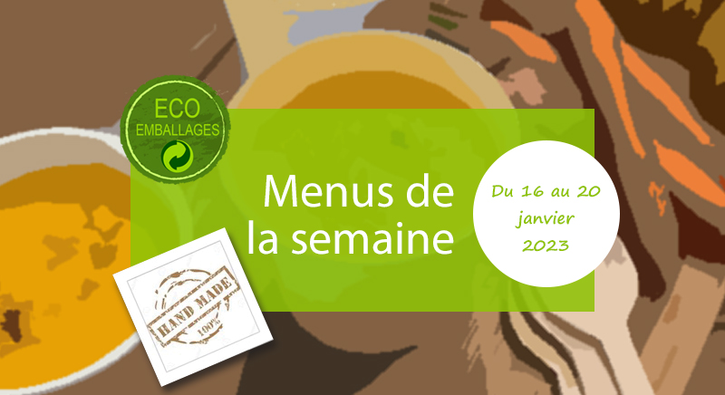 Menu de la semaine César et Marcus du 16 au 20 janvier 2023 - Livraison Monaco